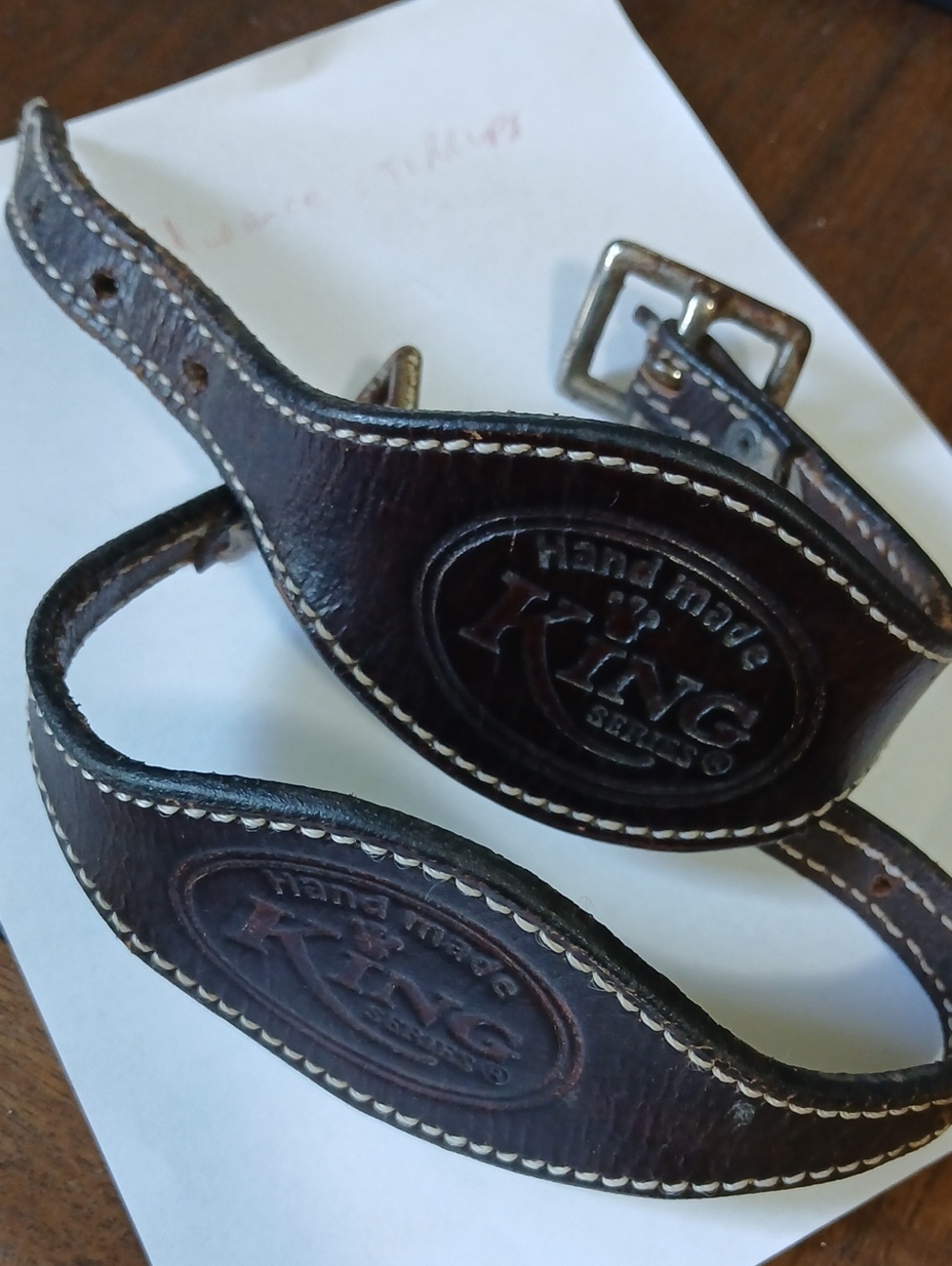 King Series Dark Brown Leather Pair Of Stirrup Hobbles Belted Strap